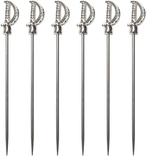 Miniatura 2 de Cork Pops Juego de 6 palillos de cóctel de flecha de acero inoxidable de 6 pulgadas