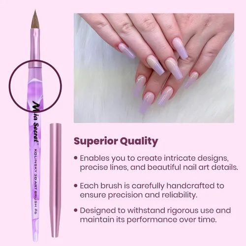 Miniatura 3 de Cepillos de uñas con pelo de ardilla Kolinsky de Mia Secret Store