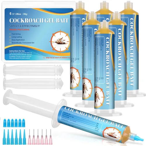 Paquete de 6 cebo de gel para cucarachas grandes, mata cucarachas en interiores, cebo para cucarachas para el hogar, cocina en interiores, perfecto