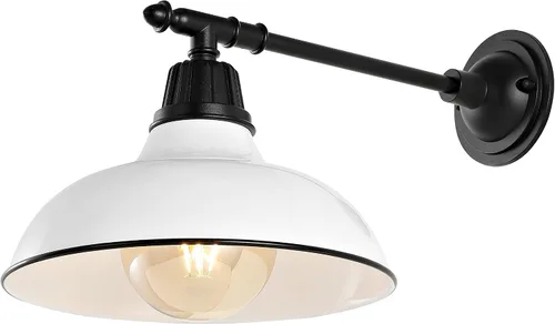 Miniatura 10 de JONATHAN Y JYL7615K Wallace - Lámpara de 12.25 pulgadas, 1 luz de granja industrial para interiores y exteriores, con brazo victoriano, patio