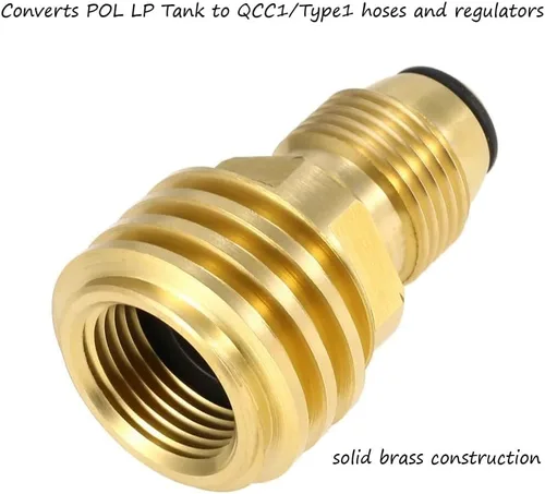 Miniatura 7 de Adaptador universal de tanque de propano antiguo a nuevo, convierte la válvula de servicio del tanque POL LP a QCC1 / tipo 1 manguera o regulador