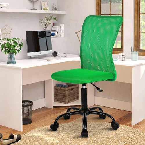 Miniatura 12 de Silla de oficina, silla de escritorio, silla de trabajo con respaldo medio para computadora con altura ajustable y soporte lumbar, asiento giratorio