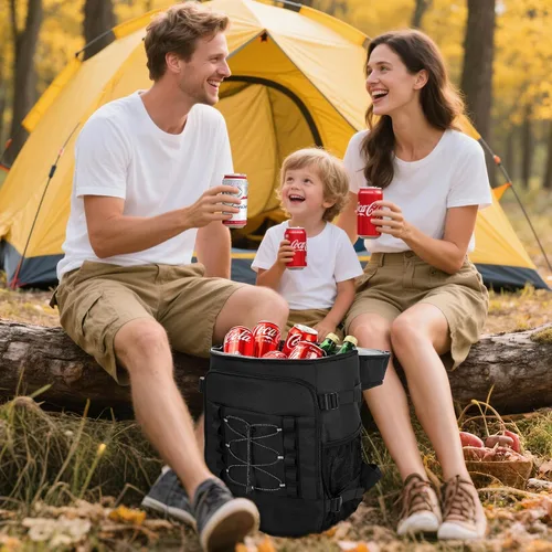 Miniatura 4 de MIYCOO Mochila enfriadora – 40 latas con aislamiento para hombres y mujeres, portátil con 2 compartimentos a prueba de fugas, bolsa enfriadora