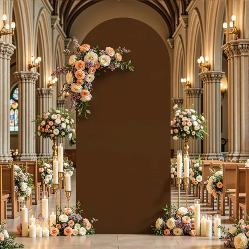 Miniatura 40 de Cubierta de Fondo de Arco Negro, Cubierta de Arco Ajustada de Spandex de 6 Pies para Arco de Boda Chiara Elástica de Arco de Fondo Redonda