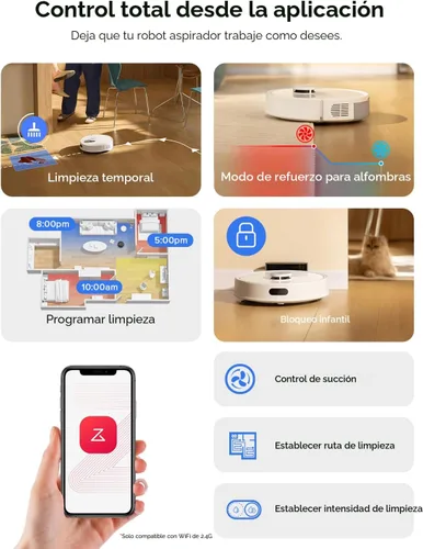 Miniatura 7 de roborock Q7 L5 Robot Aspiradora y Trapeador Combo, Succión de 8,000Pa, Actualizado desde Q5 Pro, Sistema Dual Antienredos, Navegación LiDAR, Zonas