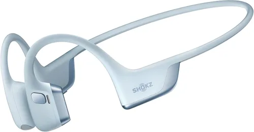 SHOKZ OpenRun Pro - Auriculares de conducción de 2 huesos, auriculares deportivos inalámbricos Bluetooth de oreja abierta para correr, Azul