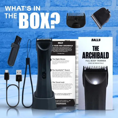 Miniatura 6 de BALLS Trimmer V3 The Archibald - Afeitadora de cabello corporal y púbico para hombres, sin cortes, protector de sacos, recargable, 100% impermeable