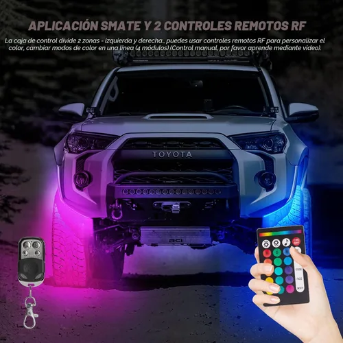 Miniatura 3 de 8 vainas RGB LED Rock Lights para Jeeps, camiones, carrito de golf, ATV, UTV RZR, SUV, todoterreno, kit impermeable multicolor con aplicación, modo