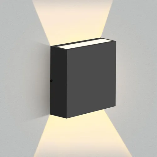 Moderna lámpara de pared LED para exteriores con luz hacia arriba y hacia abajo, lámpara de pared negra de aluminio impermeable, luces de pared