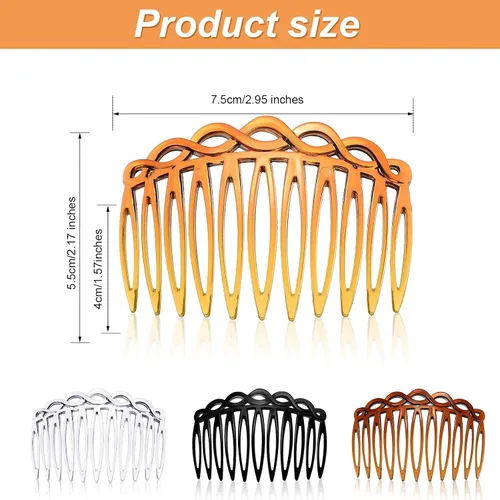 Miniatura 2 de WILLBOND 16 piezas de accesorios para peine de pelo para mujer, peines laterales franceses, clips decorativos de plástico para mujeres, velo de boda