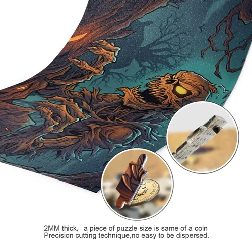Miniatura 3 de Zombie - Rompecabezas de noche de Halloween, material compuesto de madera de papel, con bolsa de almacenamiento e imagen de referencia, fácil