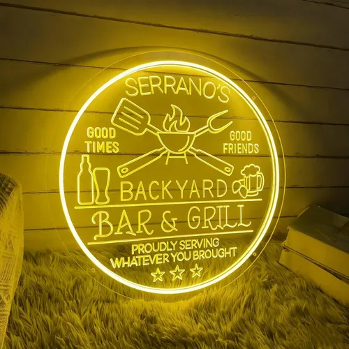 Miniatura 6 de Letreros de neón personalizados para bar y parrilla para decoración de pared, nombre personalizado, fecha, texto, hogar, bar, letrero con luz LED