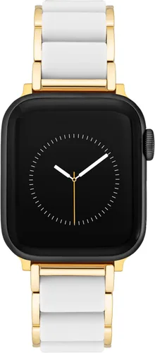 Miniatura 7 de Anne Klein Silicone Fashion Bracelet for Apple Watch, Secure, Adjustable, Apple Watch Replacement Band, Fits Most Wrists Negro/Oro rosa