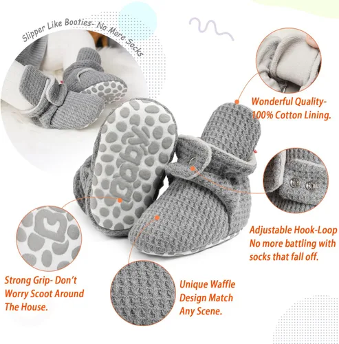 Miniatura 147 de Sawimlgy - Botines de algodón antideslizantes para recién nacido, con agarre, para cuna o para el invierno