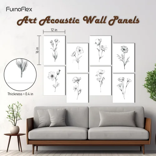 Miniatura 2 de FurnoFlexArt Paneles Acústicos Artísticos, Azulejos Decorativos para Habitación, Paneles de Espuma Absorbente a Prueba de Sonido, Amortiguación