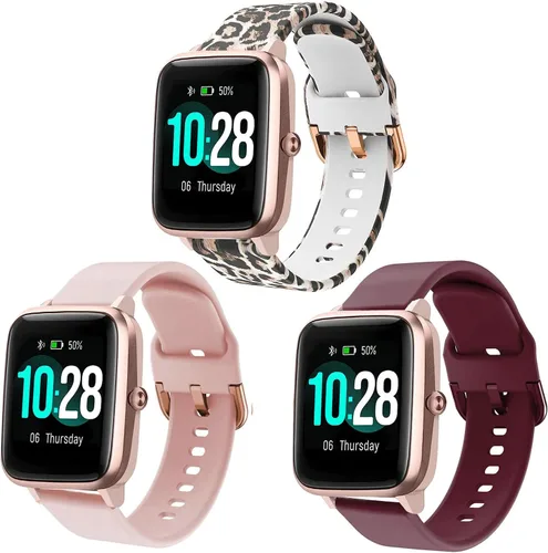 Miniatura 8 de ViCRiOR Bandas compatibles con ID205L Smart Watch, 0.79 pulgadas de liberación rápida de silicona suave sin decoloración, patrón impreso floral