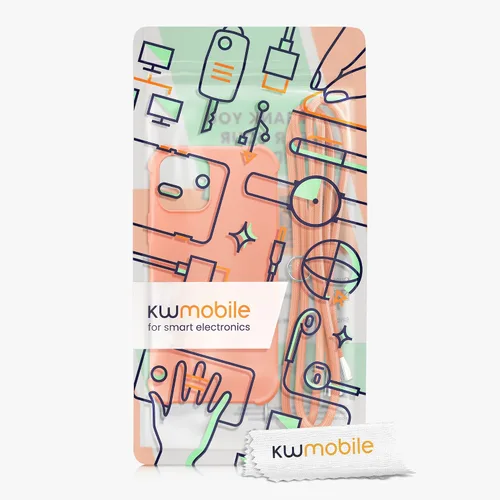 Miniatura 7 de kwmobile Funda cruzada compatible con Apple iPhone 12/iPhone 12 Pro, funda de silicona TPU con correa, color naranja frutal
