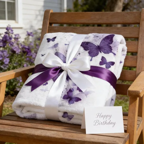 Miniatura 7 de Manta de mariposa morada para niñas y niños, regalos de mariposa de cumpleaños de primavera para hija nieta, manta de franela suave para cama