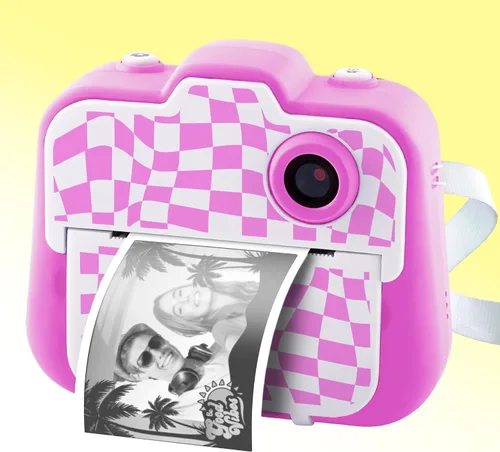 Miniatura 7 de Photo Creator - Cámara instantánea 3 en 1 para niños, color rosa; cámara, impresora instantánea y cabina de fotos con divertidos marcos y filtros