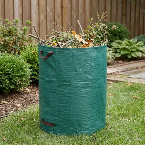 Miniatura 7 de Gardzen Paquete de 3 bolsas de basura de 72 galones, reutilizables, resistentes, plegables, para hojas de jardín, con anillo de plástico, contenedor