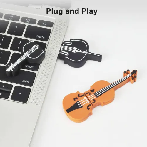 Miniatura 4 de BorlterClamp - Memoria USB de 16 GB, paquete de 5 unidades con bonito patrón de instrumentos musicales, regalo de unidad USB para estudiantes