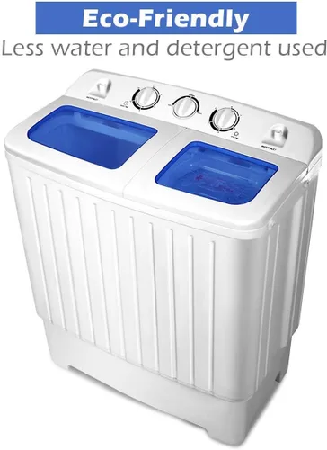 Miniatura 4 de Lavadora portátil compacta de doble tina, azul+blanco