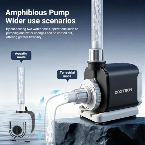 Miniatura 5 de Boxtech Bomba de agua para acuario, bomba de fuente de doble uso de 265 GPH - Sumergible de 15 W/externa con 3 boquillas de salida para acuarios