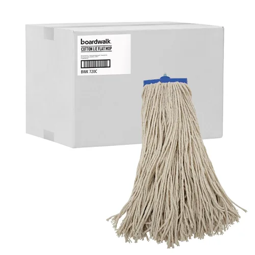 Miniatura 9 de Boardwalk BWK720C - Cabezal de trapeador, cabeza plana económica, fibra de algodón, 20 onzas, color blanco (caja de 12)
