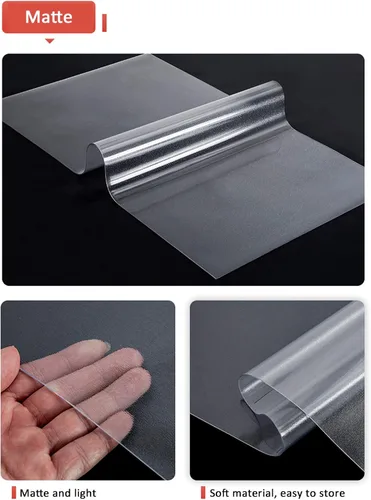 Miniatura 5 de Protector de mesa transparente rectangular mate de 0.069 pulgadas, protector de mesa de PVC, impermeable, para mesa de comedor, mesa de comedor