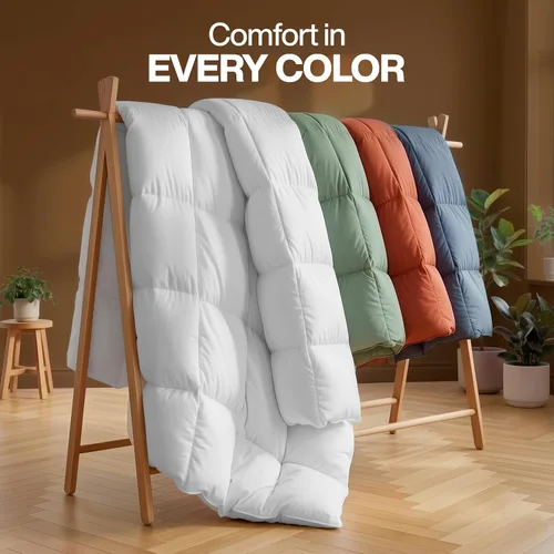 Miniatura 8 de Utopia Bedding - Juego de edredones de plumón con inserción de edredón acolchado con esquinas y pestañas, edredones alternativos cosidos en caja