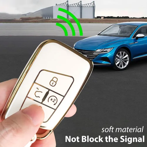 Miniatura 4 de OLLEN Funda para llavero con llavero, compatible con Volkswagen VW Jetta Tiguan Passat Golf GTI Atlas Alltrack Arteon Taos, para control remoto