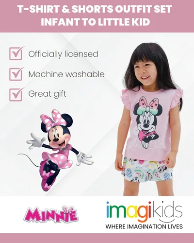 Miniatura 3 de Disney Conjunto de camiseta y pantalones cortos de Minnie Mouse para niños pequeños
