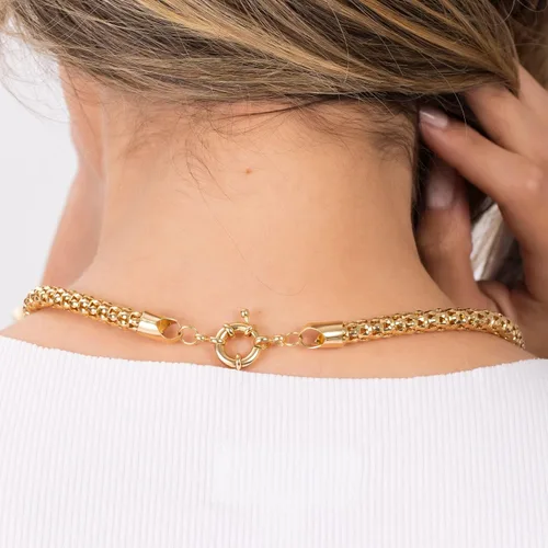 Miniatura 4 de Barzel Collar de palomitas de maíz chapado en oro de 18 quilates, hecho en Brasil
