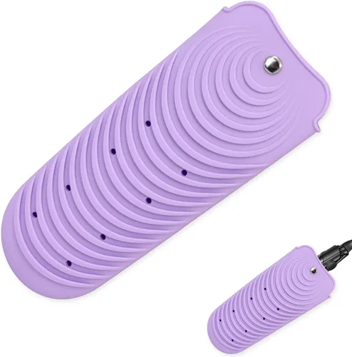 Miniatura 9 de Funda de silicona aislante para alisador de cabello, funda antideslizante de viaje para rizar y planchar, soporte portátil para rizador y rizador