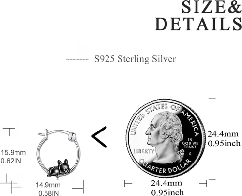 Miniatura 66 de VONALA Bonitos aretes de aro de plata de ley 925, regalos de cumpleaños para mujer