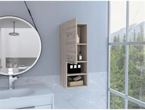 Miniatura 4 de Tuhome Mueble de baño Mila - Gris claro - Material de madera de ingeniería