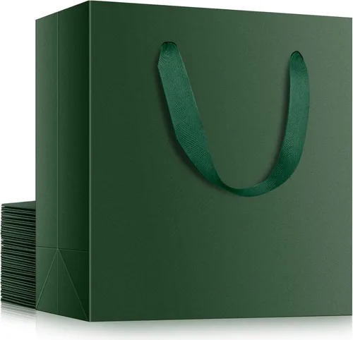 Miniatura 30 de EUSOAR Bolsas de Regalo Grandes Azul Marino, Paquete de 25 - Bolsas de Papel de Compras de 12.5"x4.5"x11" con Asas para Negocios, Manualidades