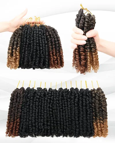 Miniatura 7 de Paquetes de extensiones de cabello de trenza de ganchillo Passion Twist - Combo de color mixto (6 paquetes 1B+1 paquete T1B/27+1 paquete T1B/30)