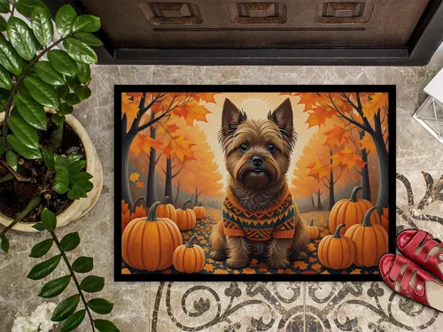 Miniatura 3 de Caroline's Treasures DAC1031MAT - Tapete de otoño Cairn Terrier de 18 x 27 pulgadas, para interiores y exteriores, para entrada, antideslizante