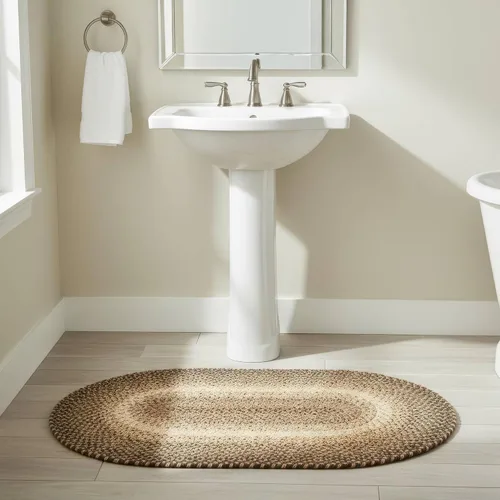 Miniatura 3 de Super Area Rugs - Alfombras trenzadas 2X3 para cocina estilo granja - Alfombra Ridgewood trenzada para sala de estar - Reversible - Para Terciopelo