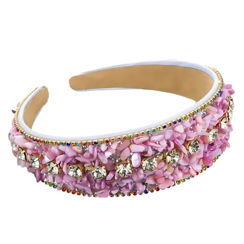 Miniatura 12 de Diademas turquesa para mujeres y niñas, banda ancha antideslizante para la cabeza, bandas para la cabeza con nudo superior, diadema de perlas de Azul