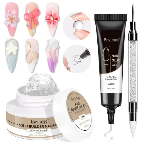 Miniatura 19 de Gel para esculpir 3D transparente para arte de uñas, 0.46 onzas de gel sólido para uñas, gel duro no pegajoso, moldeo a mano, tallado para esculpir