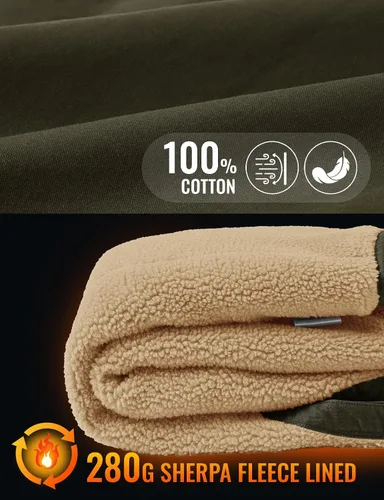Miniatura 3 de TBMPOY Chaleco de invierno para hombre, casual, forro polar sherpa, con cremallera completa, ligero, chaleco exterior cálido de algodón para viajes