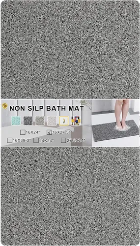 Miniatura 13 de Tapete antideslizante para bañera, tapete de baño antideslizante de 0.6 pulgadas, extra grueso, de secado rápido, tapete de ducha antideslizante