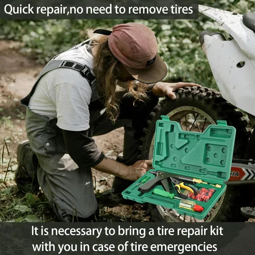 Miniatura 7 de Kit de reparación de neumáticos con tapones, kit de tapones de neumáticos tipo hongo, kit de parches para neumáticos de servicio pesado profesional