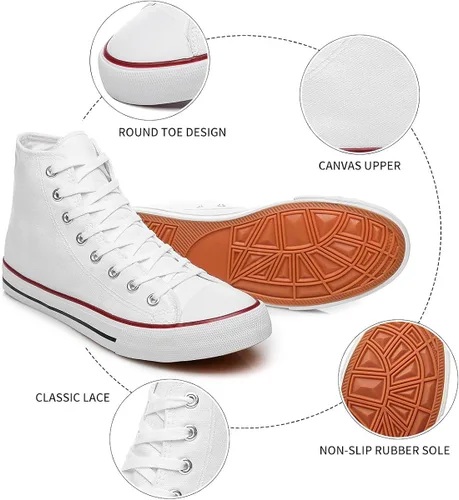 Miniatura 2 de yageyan Tenis de lona para mujer, con cordones, estilo casual, clásicos