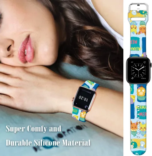 Miniatura 4 de Compatible con Apple Watch Band Pikacu Mermaid Fish de 1.92 pulgadas, 1.81 pulgadas, 1.77 pulgadas, 1.73 pulgadas, 1.65 pulgadas (serie 3, 2, 1)