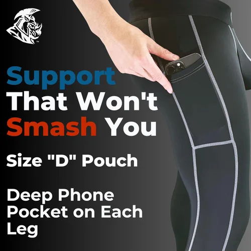 Miniatura 3 de Real Men D Pouch - Pantalones de compresión para hombre, leggings para hombre, pantalones de yoga, medias, capa base para hombres clima frío