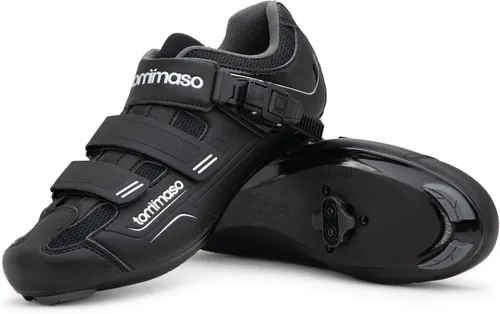 Tommaso Strada Ready to Ride - Zapatos de ciclismo para hombre con aspecto Delta o SPD preinstalados, zapatos de bicicleta optimizados para hombres