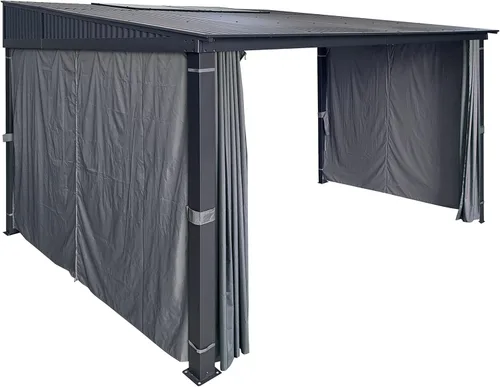APEX GARDEN Juego universal de cortinas de privacidad de 3 lados para toldo/abrigo solar/gazebo de 10' x 12' (gris oscuro (solo 3 lados))